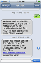 An Obama Text Message